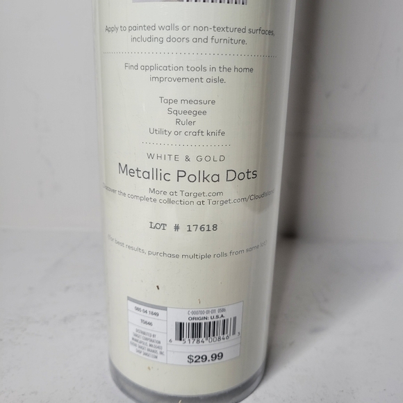 Cloud Island Metallic Gold Polka Dot Wallpaper - Picture 4 of 4